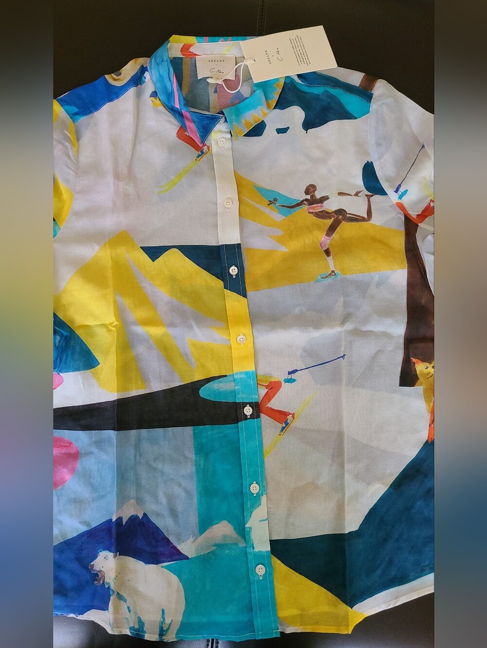 Sezane Kero Piero shirt in California print size 38/ US6